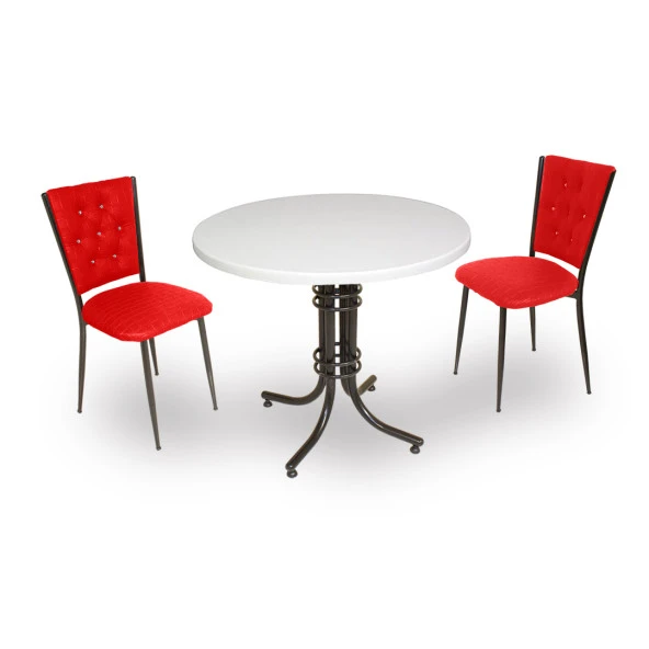 Buket Werzalit Yuvarlak ESB-Kapitoneli Fiskos Seti - Kırmızı