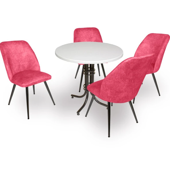 Buket Werzalit Yuvarlak ESB - Nilüfer Mutfak Masa Takımı - Pembe ürün görseli 1