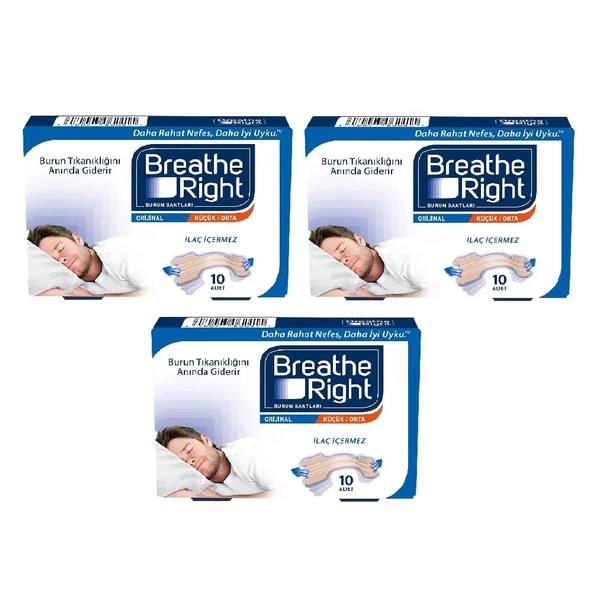 Breathe Right Burun Bandı Klasik Normal Boy 10'lu 3 Paket