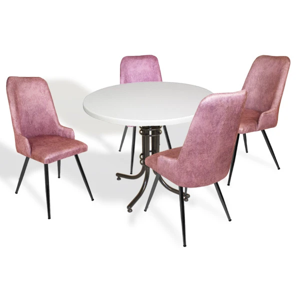 Buket Werzalit Yuvarlak ESB-Çırağan Mutfak Masa Takımı - Pembe ürün görseli