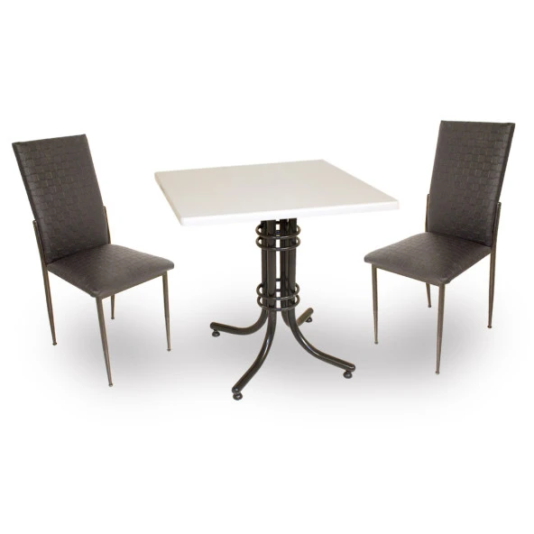 Buket Werzalit Kare ESB -Gözde 2li Mutfak Masa Takımı - Siyah