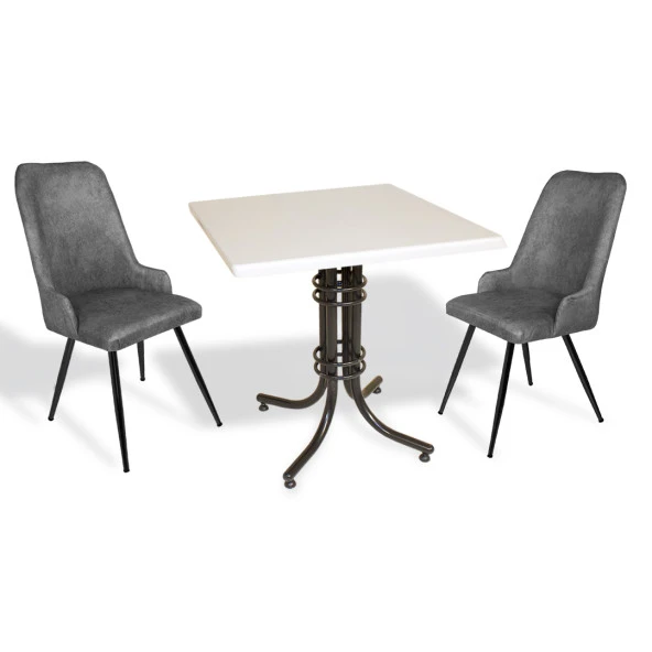 Buket Werzalit Kare ESB-Çırağan 2li Mutfak Masa Takımı - Füme