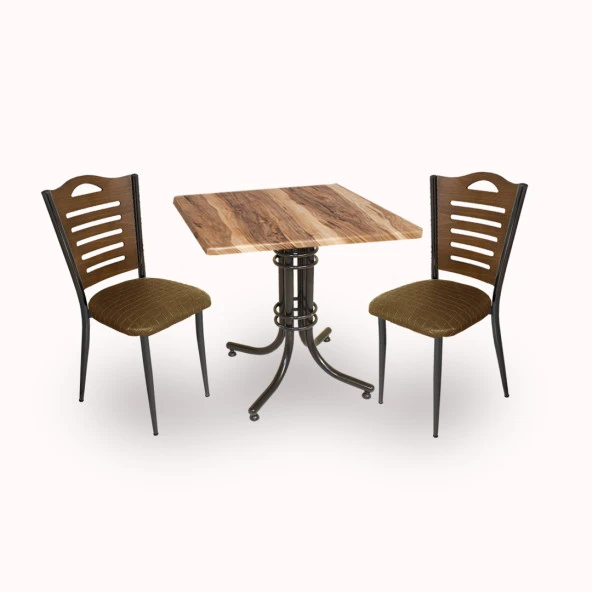 Buket Werzalit Kare ESB-Merdiven 2li Mutfak Masa Takımı - Indiana Wood Kahve