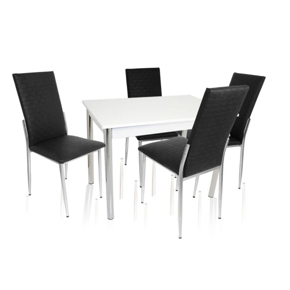 Akasya Gözde Mutfak Masa Takımı (Deri)  - Beyaz