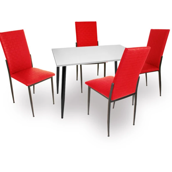 Manolya - Gözde Mutfak Masa Takımı - Kırmızı