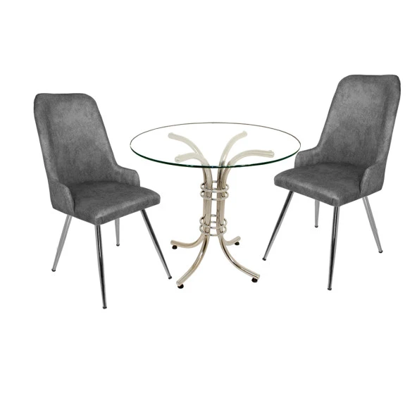 Buket Yuvarlak Cam - Çırağan Fiskos Seti - Füme