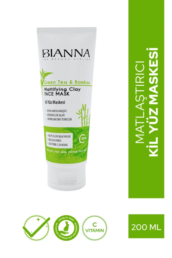 Bianna Yeşil Çay Ve Bambu Özlü Kil Maskesi C Vitaminli 200ml