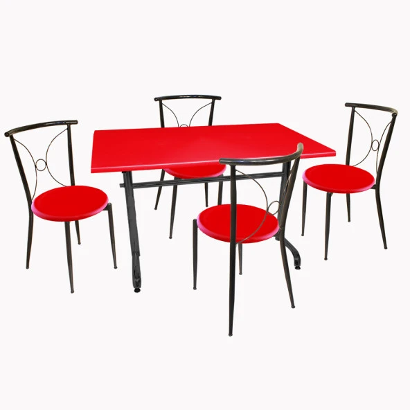 Valerya Werzalit - Tiffany Werzalit Masa Takımı (80x120) - Kırmızı ürün görseli