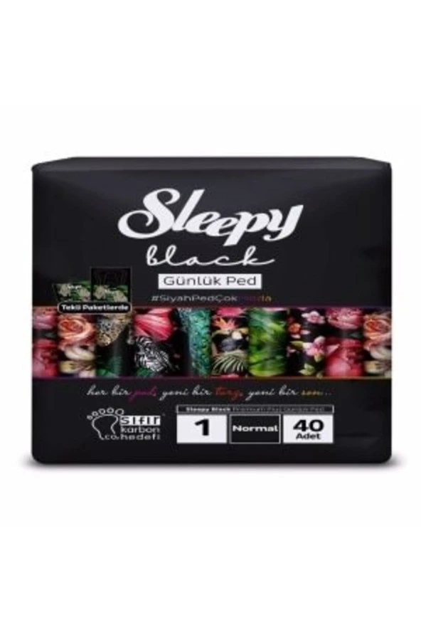 Sleepy Black Günlük Süper Normal Ped 40'lı