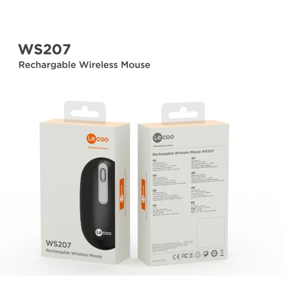 Axya Lecoo WS207 Uyumlu Şarj Edilebilir Kablosuz Mouse- SİYAH