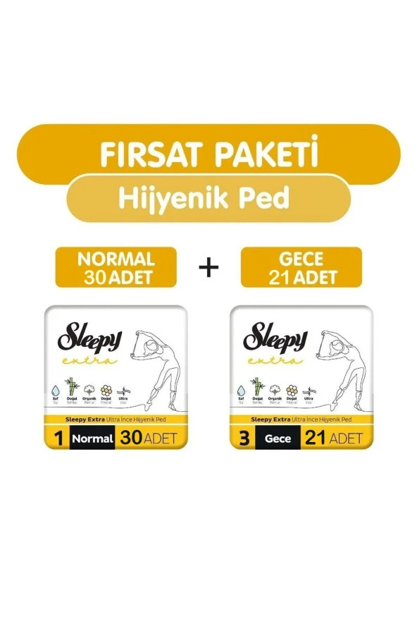 Sleepy Extra Ultra Ince Hijyenik Ped 51 Adet Ped Fırsat Paketi