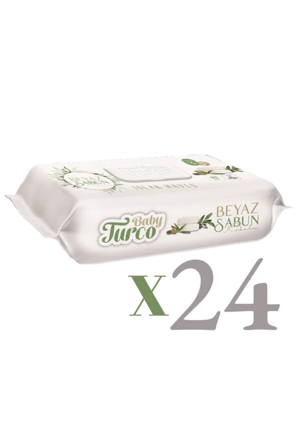 Baby Turco 90 Lı Beyaz Sabun Kokulu Islak Havlu 24 Lü Set