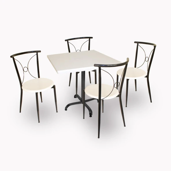 Indigo Werzalit Kare - Tiffany Masa Takımı (80X80) - Beyaz ürün görseli