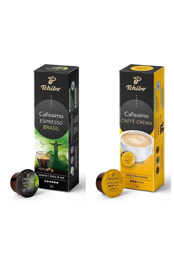Tchibo TCHİBO Cafissimo Espresso Brasil 10 Adet Kapsül Kahve+Cafissimo Caffè Crema Fine