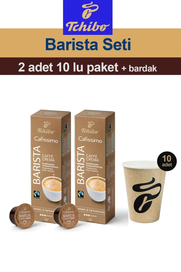 Tchibo Cafissimo Barista Caffè Crema 2x10 Adet Kapsül Kahve Tchibo Bardak