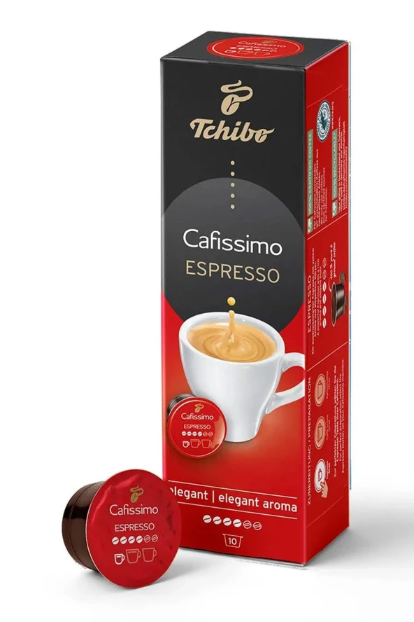 Tchibo Cafissimo Espresso Elegent Aroma 2x10 Adet Kapsül Kahve Tchibo Bardak