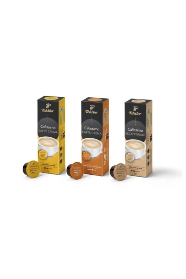 Tchibo 3'lü Set Crema Fine - Crema Rich - Decaffeinated Kapsül Kahve