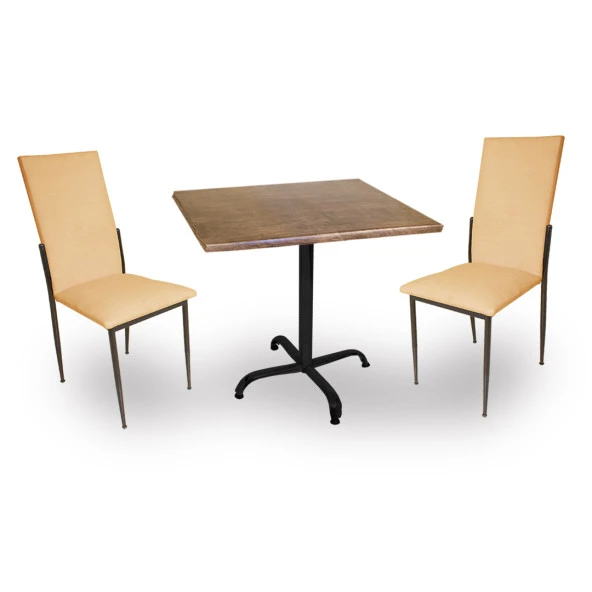 Indigo Werzalit Kare - Gözde 2li Masa Takımı (70X70) - Antik Dark Kapiçino