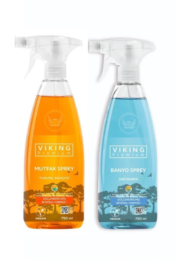 Viking Premium 2'li (banyo Dağ Nanesi , Mutfak Turunç Bahçesi) Paket 750 Ml X 2 Adet