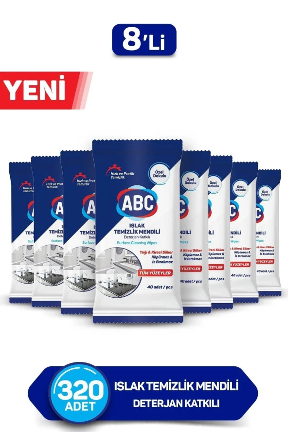 ABC Islak Temizlik Mendili 8'li 320 Yaprak