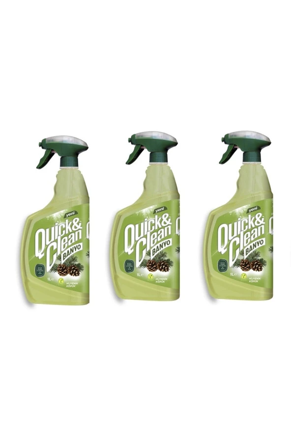 Eyüp Sabri Tuncer Quick & Clean Çam Yağı & Sirkeli Çok Amaçlı Banyo Yüzey Temizleyici - 3 X 1lt (3 Adet)