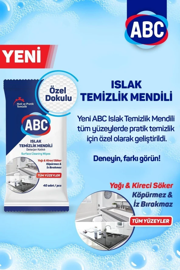 ABC Islak Temizlik Mendili 8'li 320 Yaprak - 3