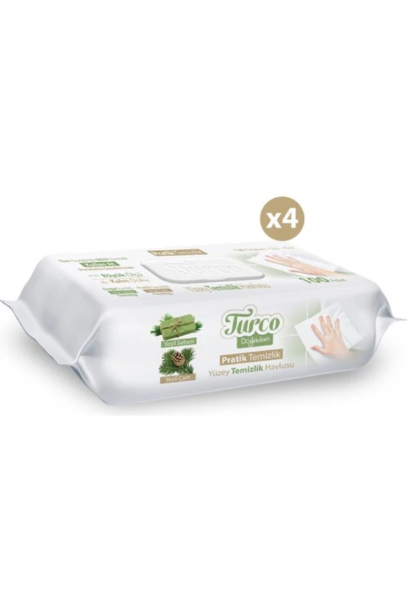 Baby Turco Turco Doğadan Pratik Yüzey Temizlik Havlusu 4X100 (400 Yaprak) - 3