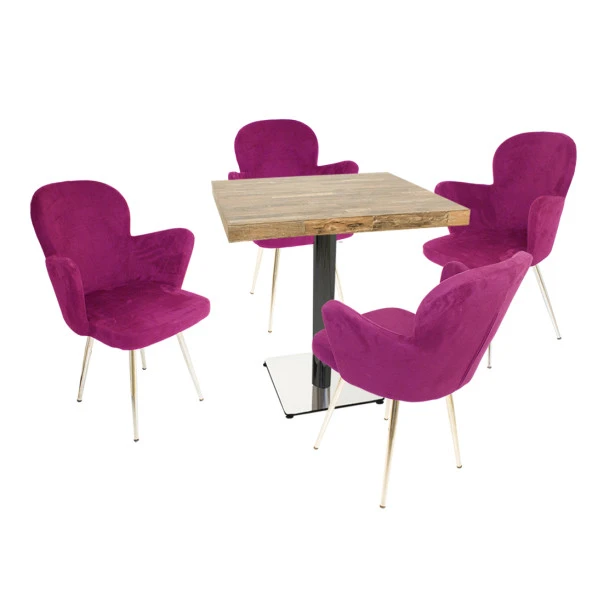 Karanfil Kare Laminat - Kelebek Masa Takımı - Mor ürün görseli