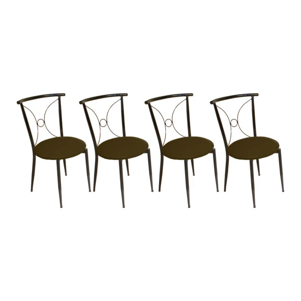 Tiffany Tel Sandalye (4 Adet) - Kahve