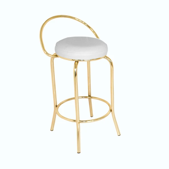 Bar Taburesi Arkalıklı Gold - Beyaz