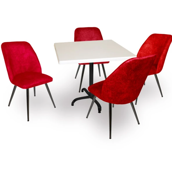 Indigo Werzalit Kare - Nilüfer Masa Takımı (80X80) - Bordo ürün görseli 1