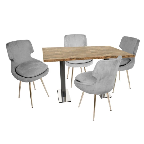 Çipa Laminat Selakulak Masa Takımı - Füme ürün görseli