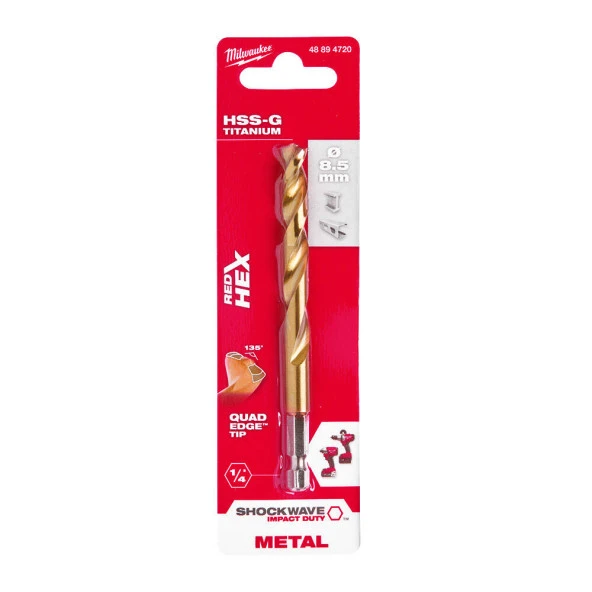 Milwaukee 8.5X 111 HSS-G MM Hex Girişli Metal Matkap Ucu 48894720