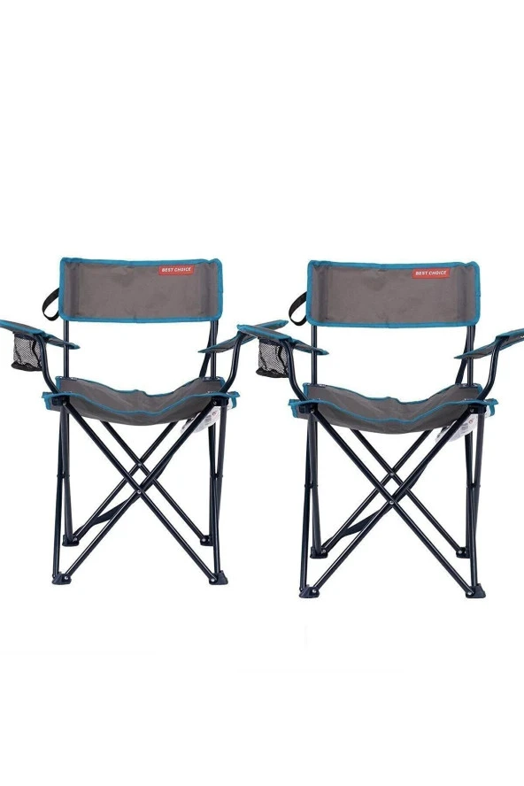 İkili Kamp Sandalyesi | 2'li Kamp Plaj Piknik Sandalye Takımı Bardaklıklı Katlanabilir Taşınabilir