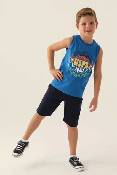 U.S. Polo Assn. 1776 Tree Erkek Çocuk Bermuda Pijama Takım - 4