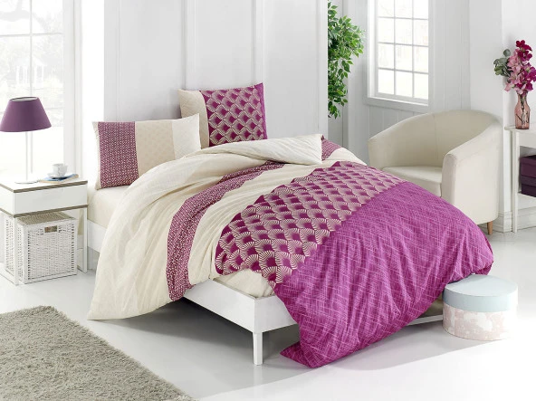 Kristal Light Tek Kişilik Nevresim Takımı Nil Mürdüm