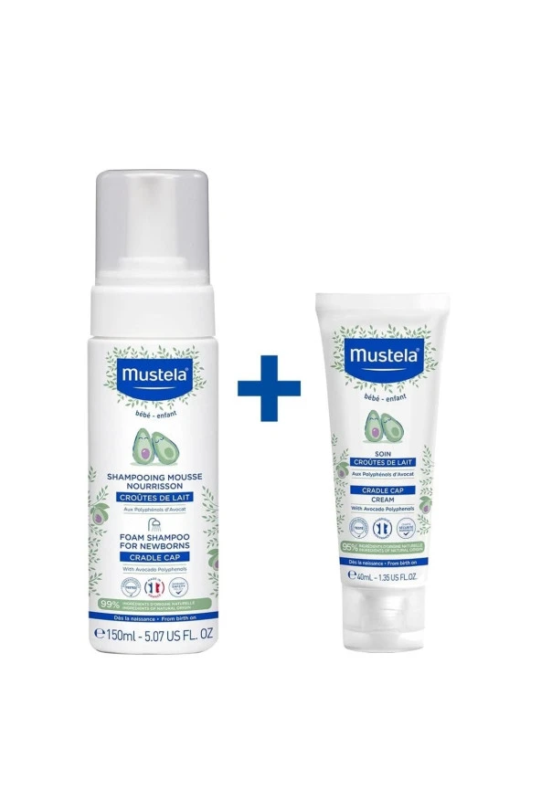 Mustela Saç Pullanmalarına Karşı Bebek Bakım Seti ( Cradle Cap 40ml + Foam 150ml)