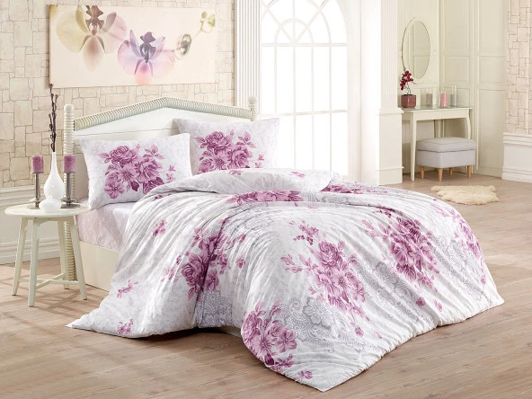 Kristal Light Tek Kişilik Nevresim Takımı Henna Mürdüm