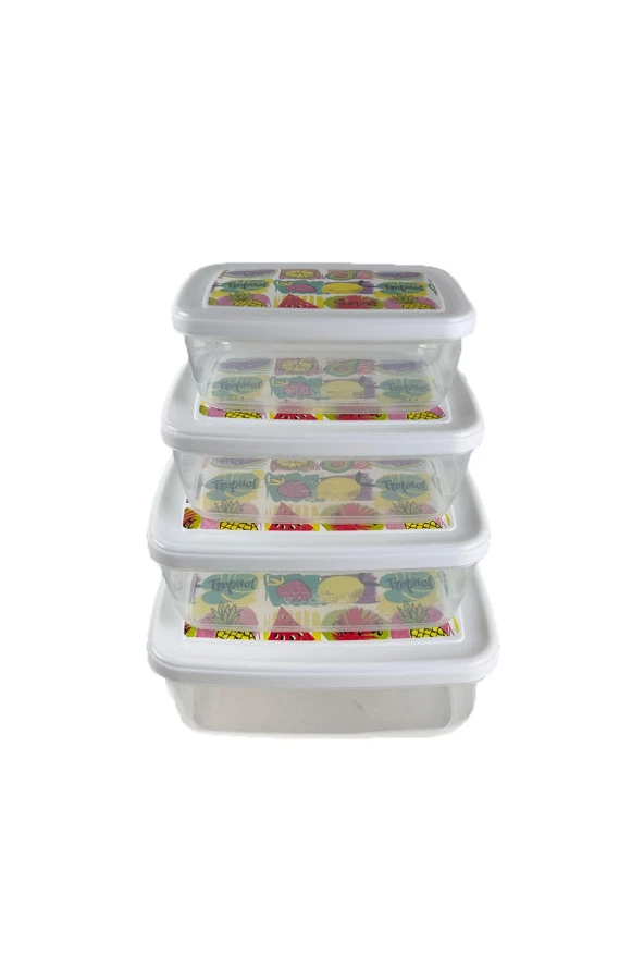 Gıda Saklama Kabı Erzak Saklama Kabı Meyve Sebze Et Balıkları Taze Ve Kuru Tutmak Için 4'lü Set - 6