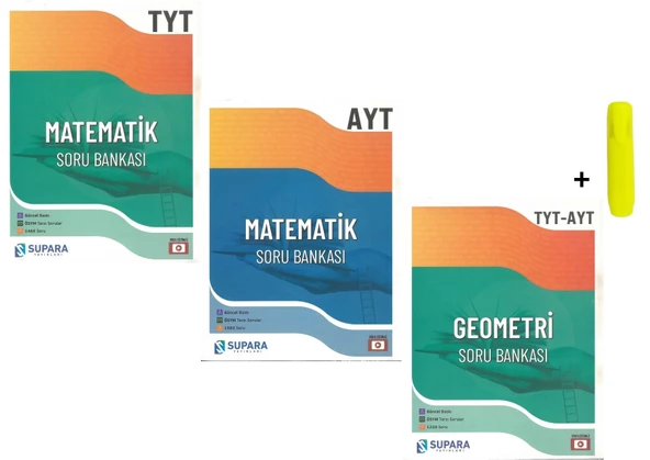Supara Yayınları TYT AYT Matematik Geometri Soru Bankası Seti Yeni 3 Kitap
