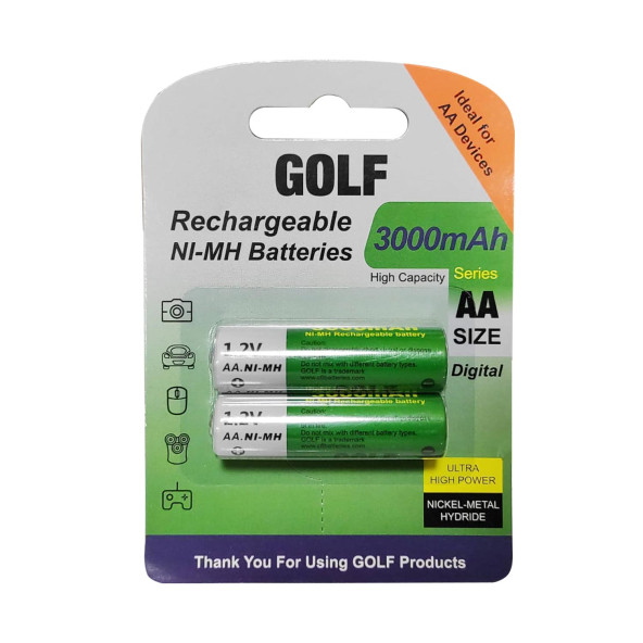 Golf 3000 Series 3000 mAh Ni-Mh 2'li AA Şarjlı Pil