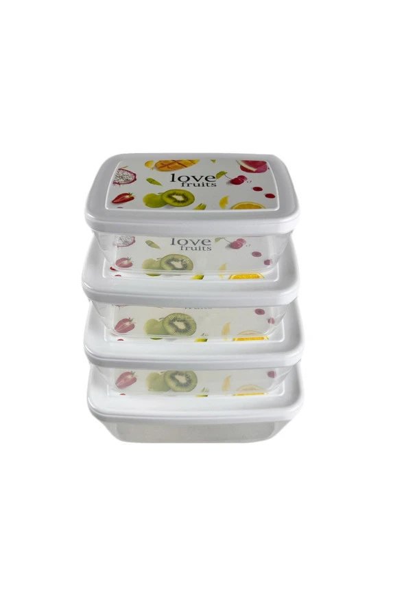 Gıda Saklama Kabı Erzak Saklama Kabı Meyve Sebze Et Balıkları Taze Ve Kuru Tutmak Için 4'lü Set - 2