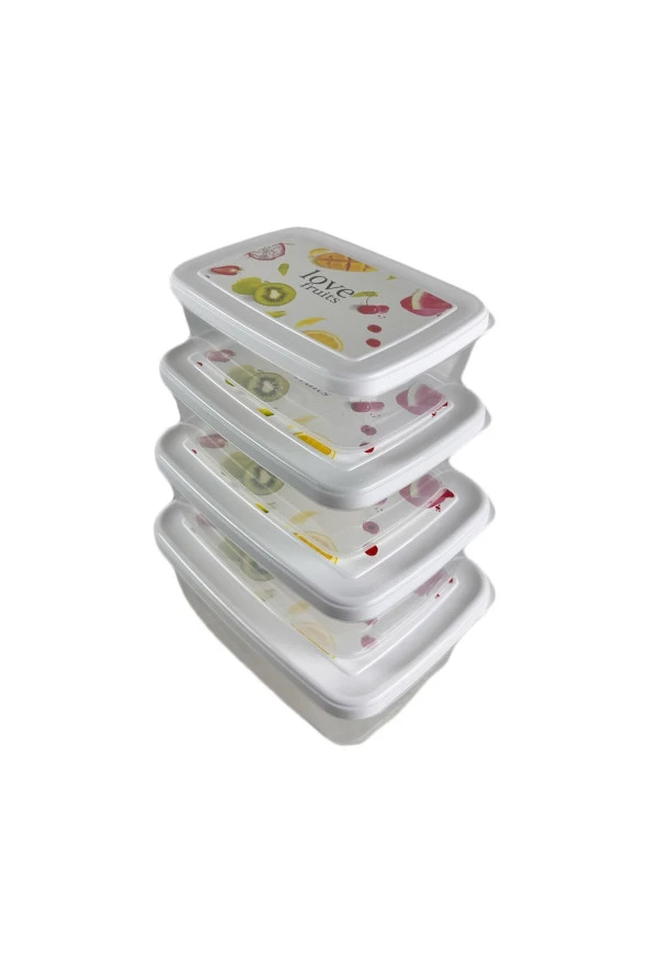 Gıda Saklama Kabı Erzak Saklama Kabı Meyve Sebze Et Balıkları Taze Ve Kuru Tutmak Için 4'lü Set - 3