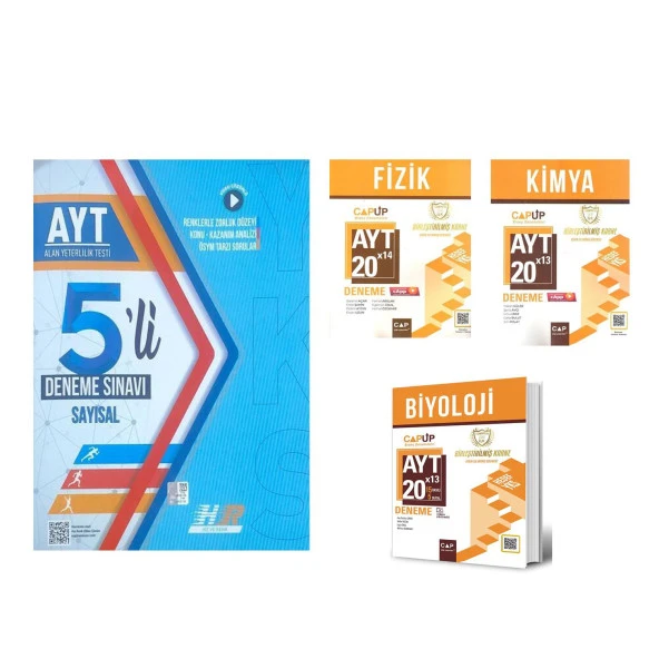 Hız ve Renk AYT Sayısal Deneme ve Çap AYT Fizik Kimya le Biyoloji Deneme Seti 4 Kitap