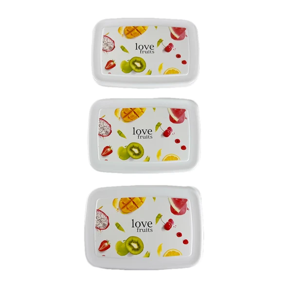 Gıda Saklama Kabı Erzak Saklama Kabı Meyve Sebze Et Balıkları Taze Ve Kuru Tutmak 850ml X 3'lü Set - 3