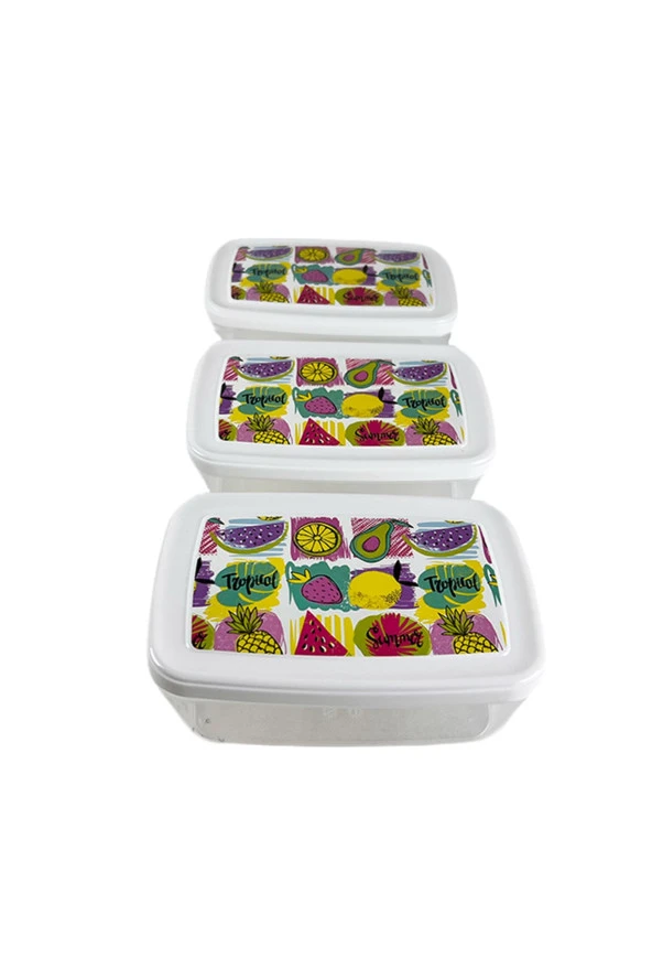 Gıda Saklama Kabı Erzak Saklama Kabı Meyve Sebze Et Balıkları Taze Ve Kuru Tutmak 850ml X 3'lü Set - 4