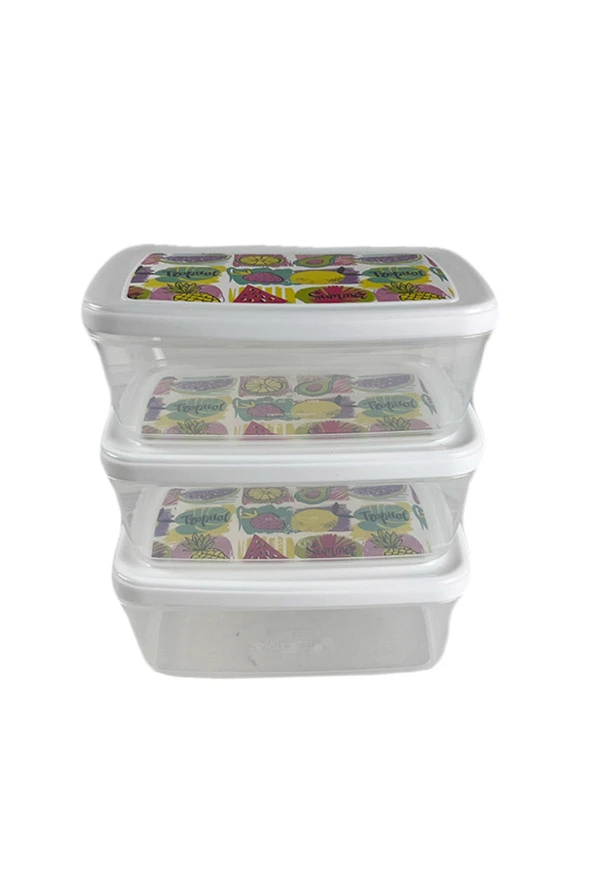 Gıda Saklama Kabı Erzak Saklama Kabı Meyve Sebze Et Balıkları Taze Ve Kuru Tutmak 850ml X 3'lü Set - 6