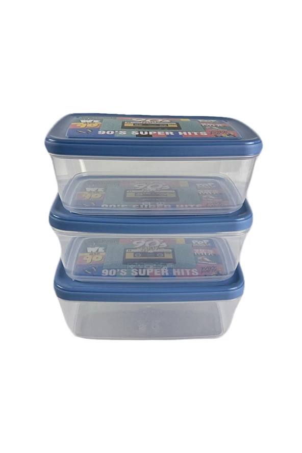 Gıda Saklama Kabı Erzak Saklama Kabı Meyve Sebze Et Balıkları Taze Ve Kuru Tutmak 850ml X 3'lü Set - 5