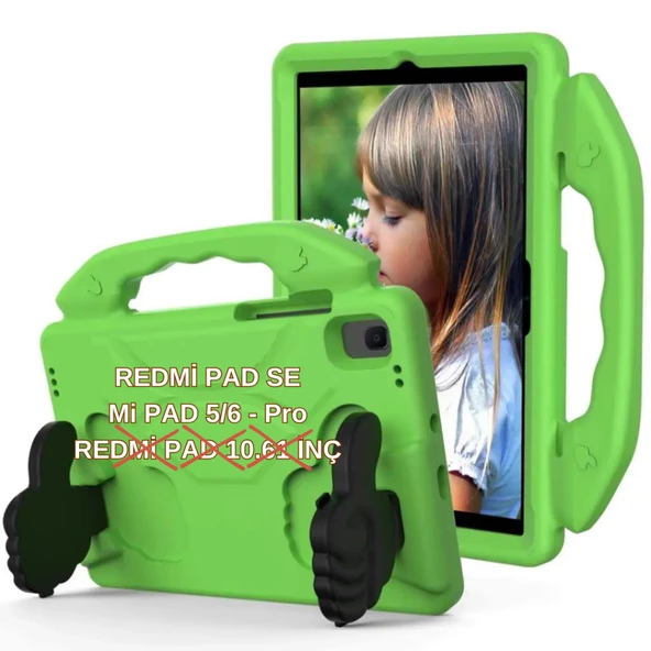 MobaxAksesuar Xiaomi Redmi Pad SE / Mi Pad 5 / Mi Pad 6 / Pro Kılıf Tutmalı Standlı Silikon Case - 4