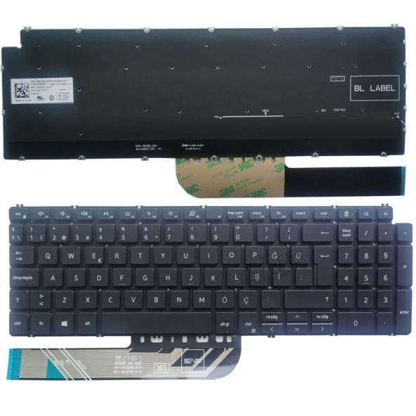 Dell G15 5515, G15 5520 Notebook Klavyesi Siyah TR